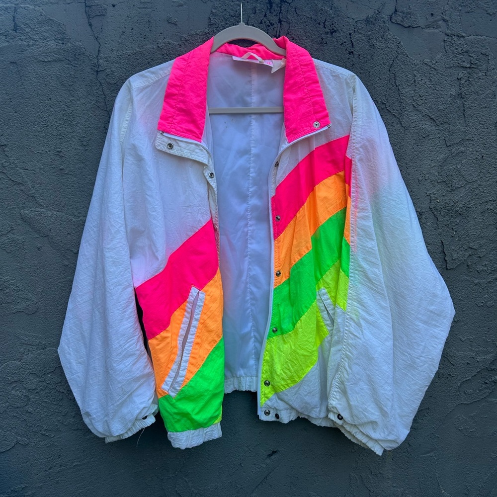 Vintage Neon 80s bomber jacket